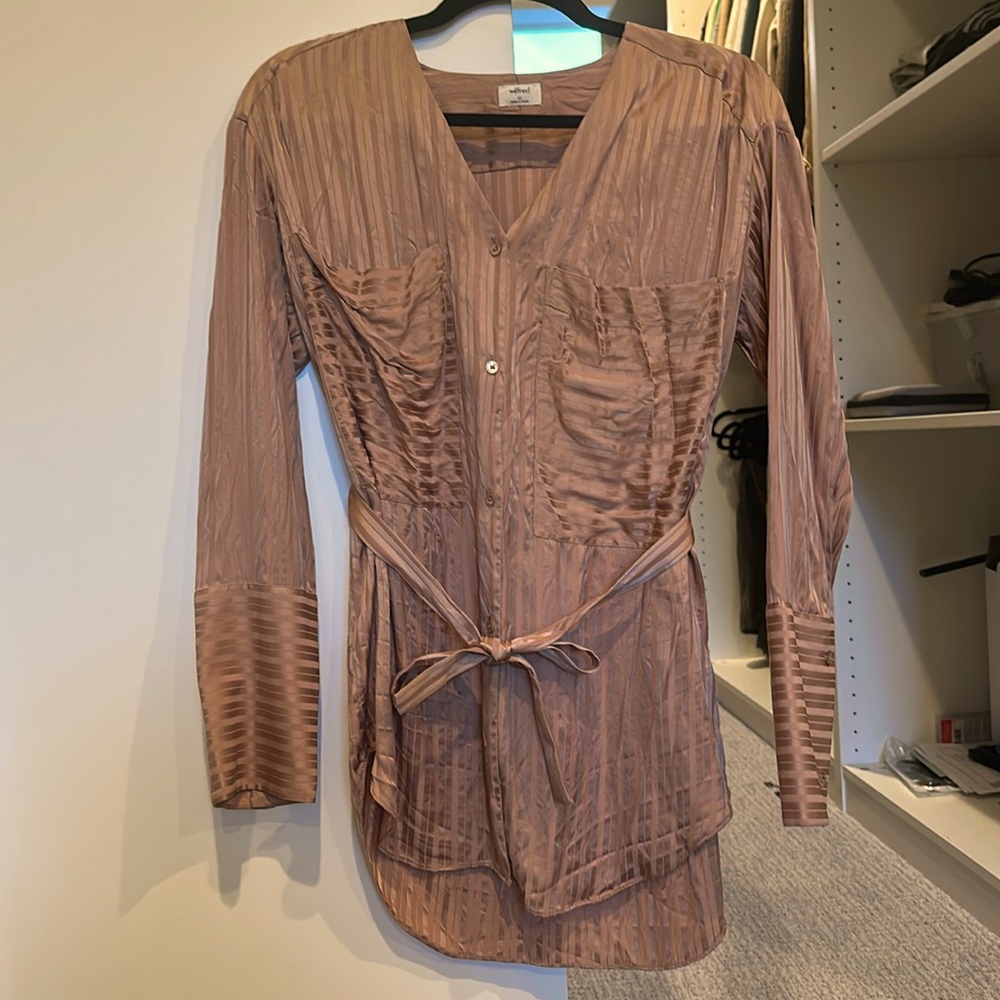 Aritzia Wilfred Long Sleeve Silk Blouse